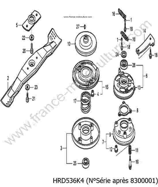 HONDA - HRD536K4 : Lame embrayage - K4