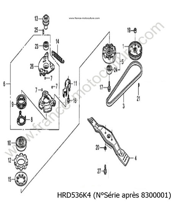 Lame courroie - K4 HONDA HRD536K4
