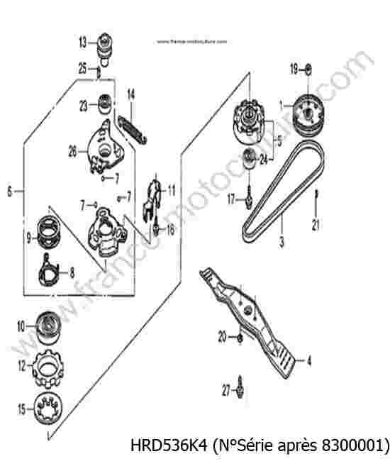 HONDA - HRD536K4 : Lame courroie - K4