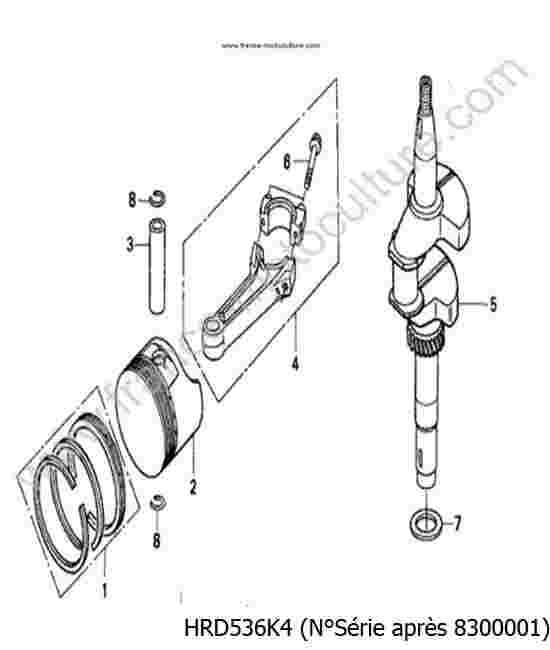 HONDA - HRD536K4 : Vilebrequin/piston - K4