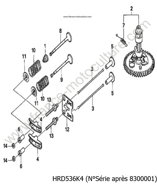 Arbre cames/soupapes - K4 HONDA HRD536K4