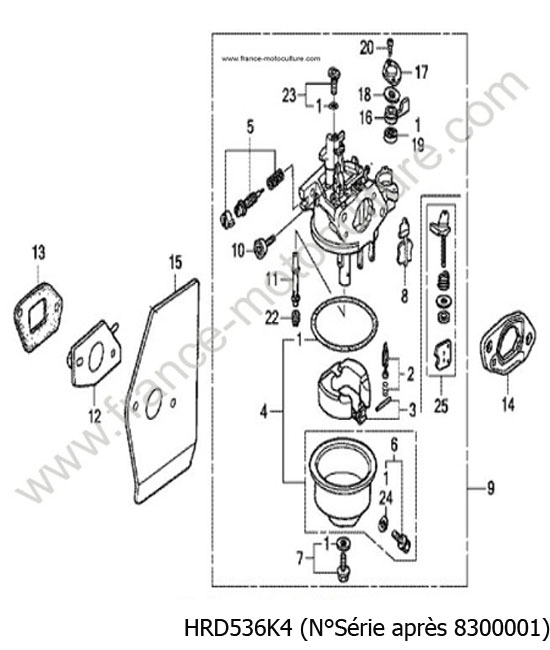 Carburateur - K4 HONDA HRD536K4