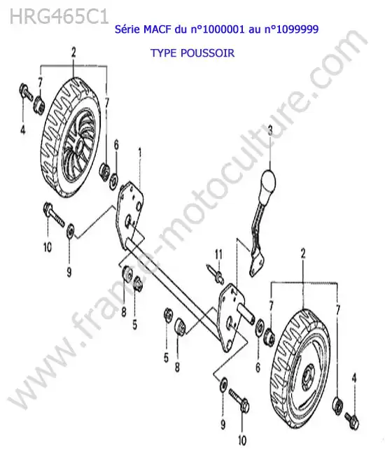 Roue arriere (type poussoir) HONDA HRG465C1