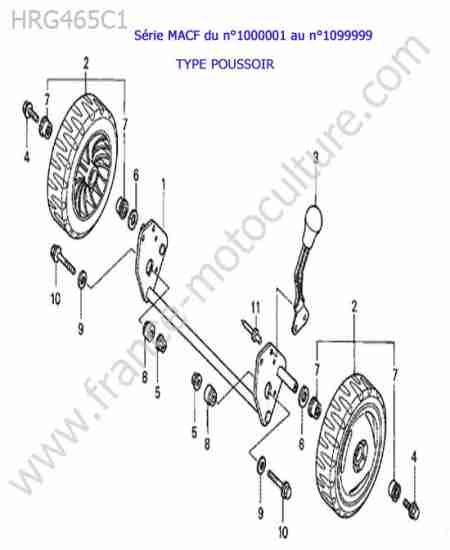 HONDA - HRG465C1 : Roue arriere (type poussoir)