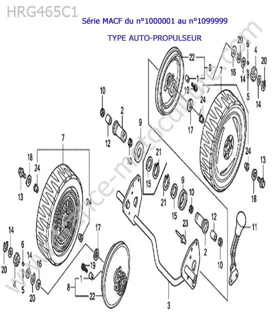 Roue arriere (type auto-propulseur) HONDA HRG465C1