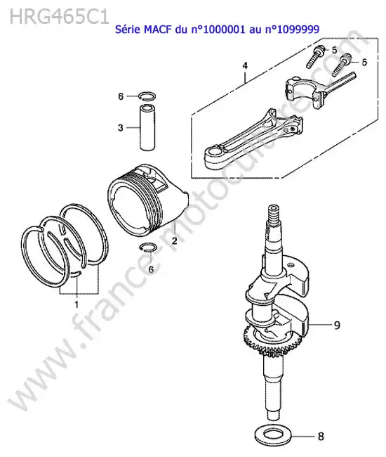 Piston / vilebrequin HONDA HRG465C1