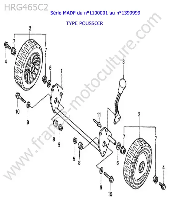 Roue arriere (type poussoir) HONDA HRG465C2