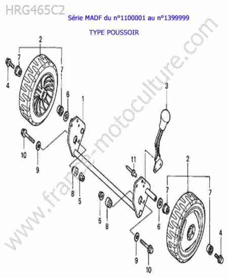 HONDA - HRG465C2 : Roue arriere (type poussoir)