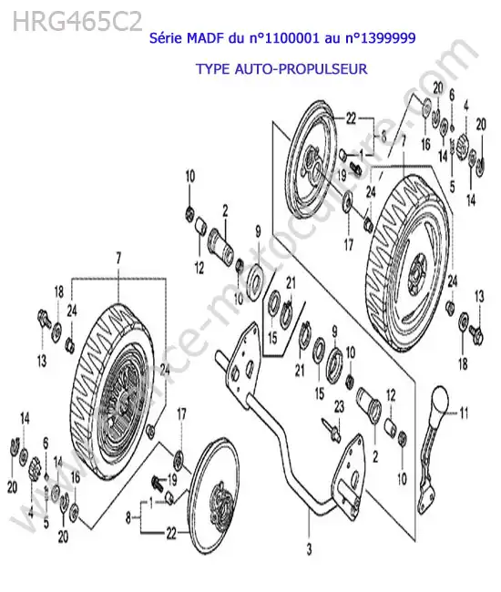 Roue arriere (type auto-propulseur) HONDA HRG465C2