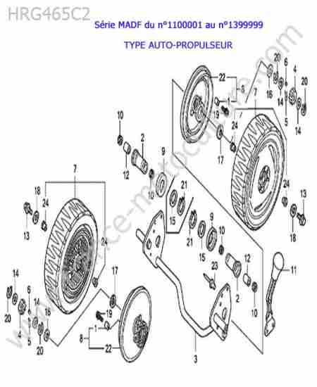 HONDA - HRG465C2 : Roue arriere (type auto-propulseur)