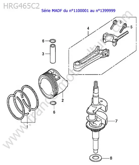 Piston / vilebrequin HONDA HRG465C2