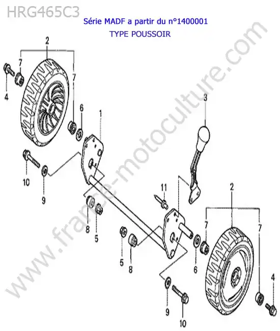 Roue arriere (type poussoir) HONDA HRG465C3