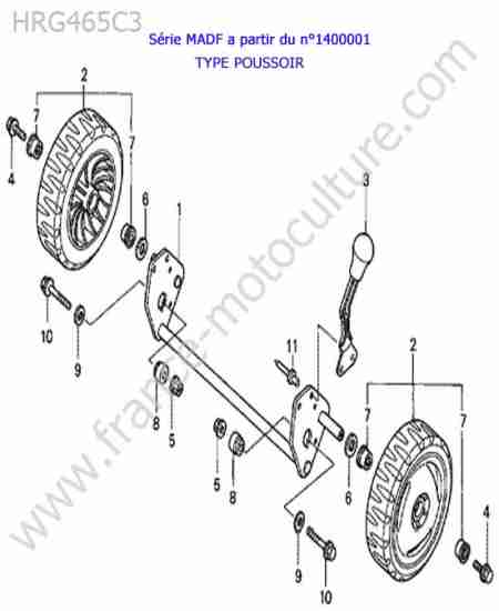HONDA - HRG465C3 : Roue arriere (type poussoir)