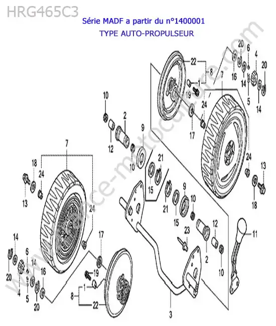 Roue arriere (type auto-propulseur) HONDA HRG465C3
