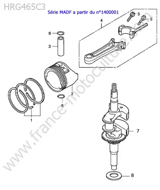 Piston / vilebrequin HONDA HRG465C3