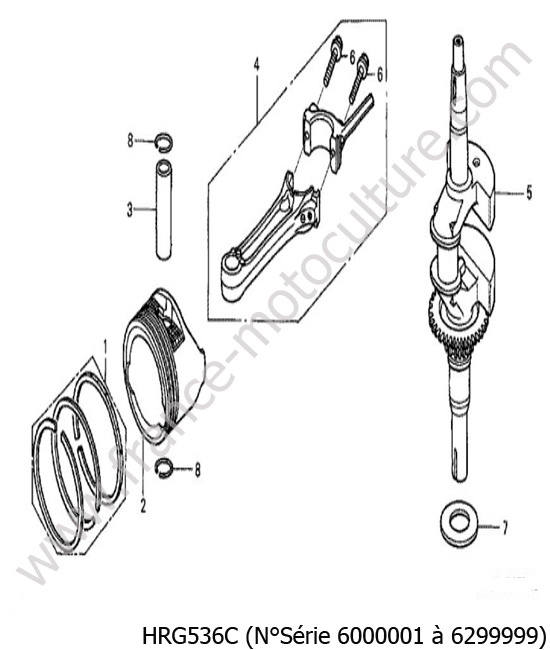Vilebrequin piston HONDA HRG536C
