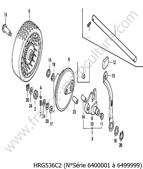 Roue arriere HONDA HRG536C2