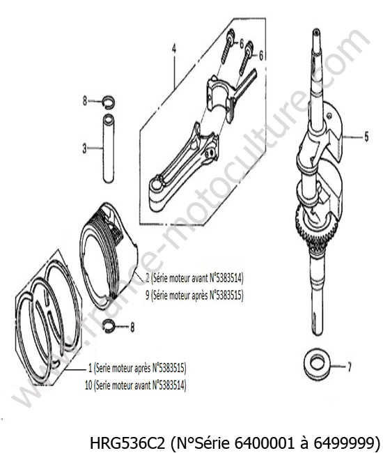 Vilebrequin piston HONDA HRG536C2