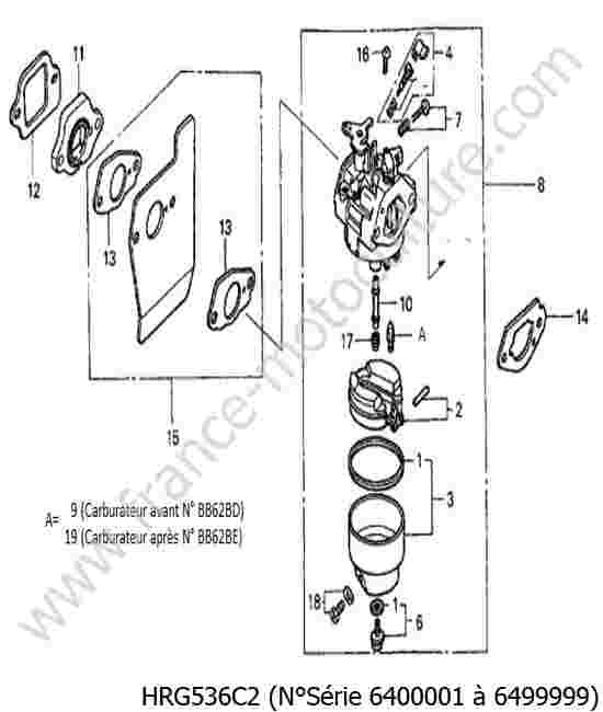 HONDA - HRG536C2 : Carburateur