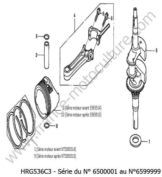 Vilebrequin piston HONDA HRG536C3