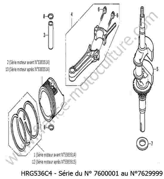 HONDA - HRG536C4 : Vilebrequin piston
