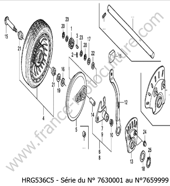 Roue arriere HONDA HRG536C5