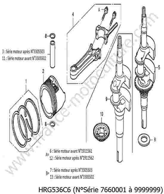 HONDA - HRG536C6 : Vilebrequin piston