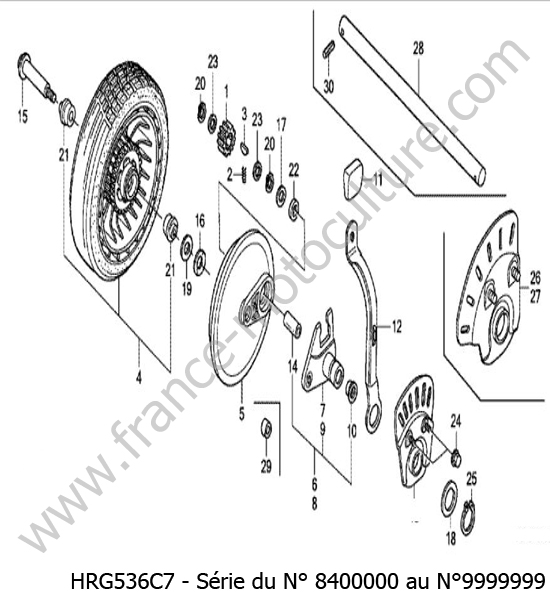 Roue arriere HONDA HRG536C7
