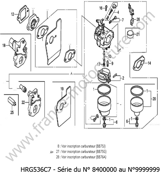 Carburateur HONDA HRG536C7