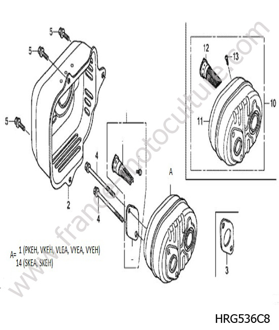 Echappement HONDA HRG536C8