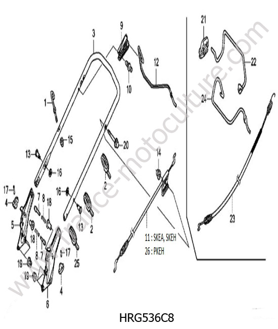 Guidon 2 HONDA HRG536C8