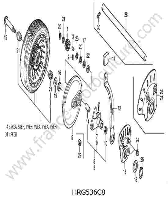 HONDA - HRG536C8 : Roue arriere