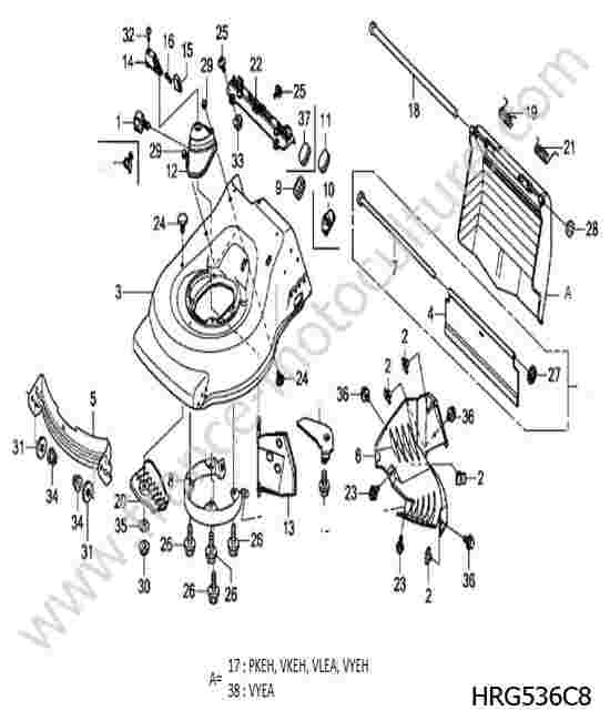 HONDA - HRG536C8 : Carter lame 2