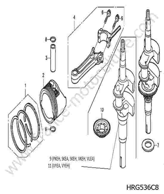 HONDA - HRG536C8 : Vilebrequin piston