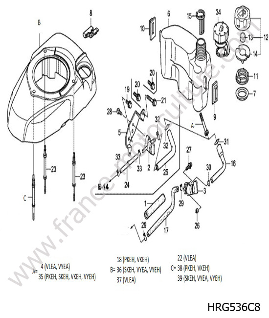Reservoir 2 HONDA HRG536C8