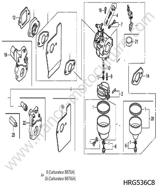 Carburateur HONDA HRG536C8