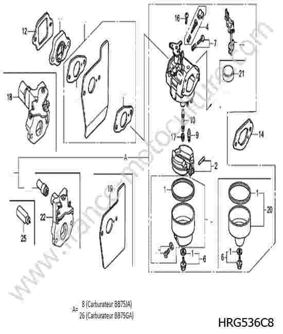 HONDA - HRG536C8 : Carburateur