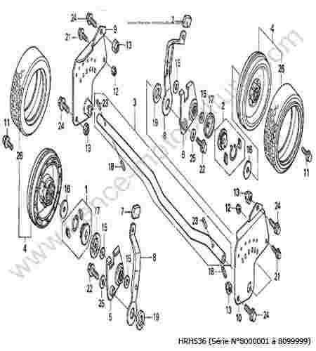 HONDA - HRH536 : Roues arriere