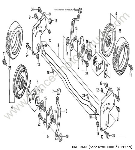 Roue arriere HONDA HRH536K1
