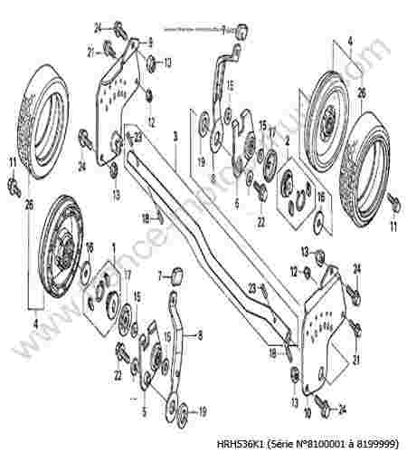 HONDA - HRH536K1 : Roue arriere