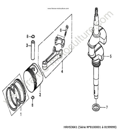 Vilebrequin - piston HONDA HRH536K1
