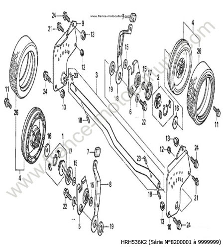Roue arriere HONDA HRH536K2