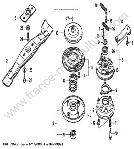 Lame - embrayage HONDA HRH536K2