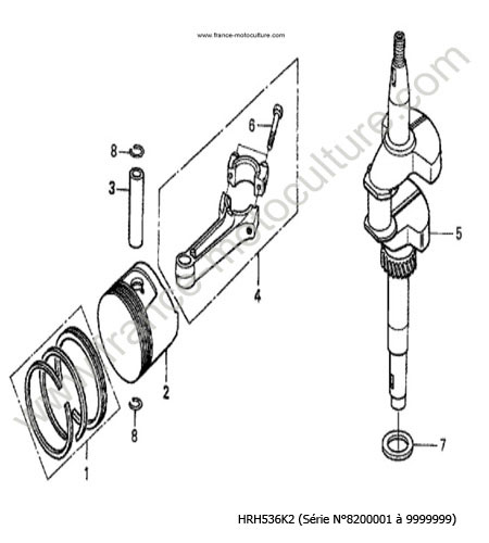 Vilebrequin - piston HONDA HRH536K2