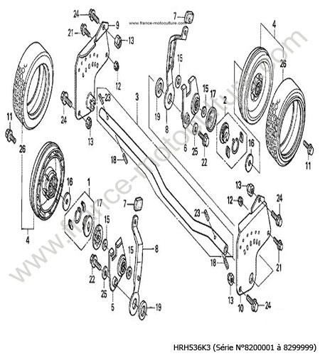 Roues arrieres HONDA HRH536K3