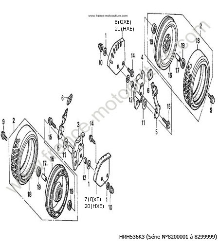 Roues avant HONDA HRH536K3