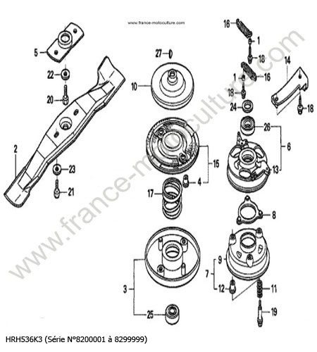 Embrayage - Lame HONDA HRH536K3
