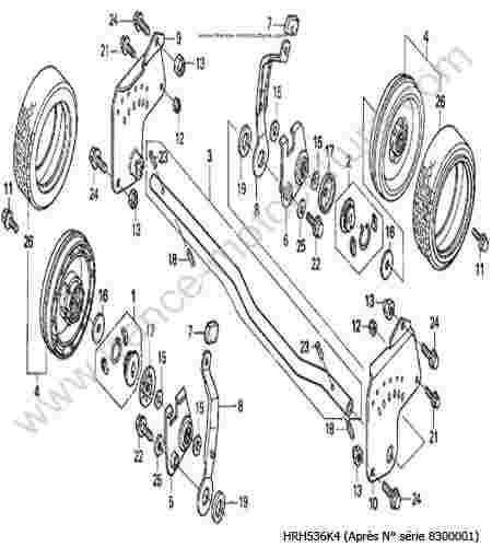 HONDA - HRH536K4 : Roues arrieres HXE HXEH