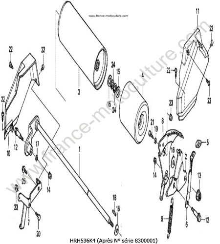 Galet arriere QXE QXEH HONDA HRH536K4