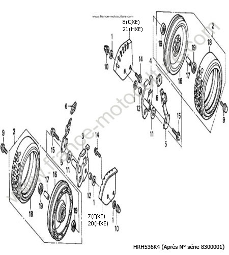 Roues avant HONDA HRH536K4